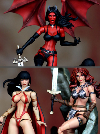 Image of Vampirella, Red Sonja & Purgatori 1/12 Scale Figures