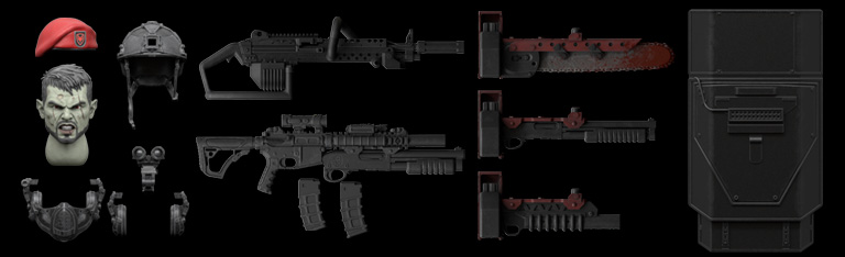 Image of Operation: Monster Force Season 01 Delta Red Nocturnal Operations Zombie Defense Load Out 1/12 Scale Accessories