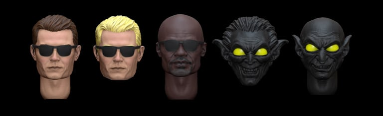 Image of Operation: Monster Force Blackwatch Agent Head Pack 1/12 Scale Accessories