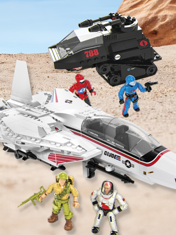 Image of G.I. Joe Mega Bloks Skystriker XP-14F vs. Cobra H.I.S.S. Collector Building Set