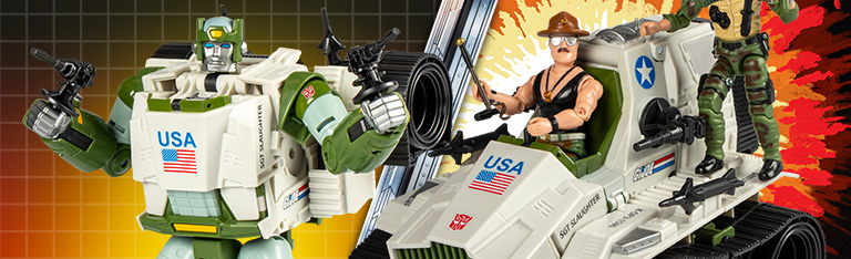 Transformers Collaborative G.I. Joe x Transformers Autobot Kup Triple "T" with Sgt. Slaughter and Leatherneck