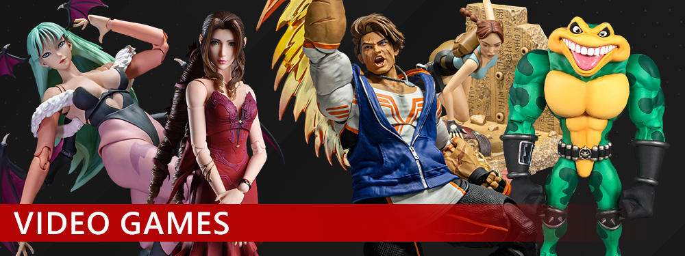 Video Game text and Action Figures