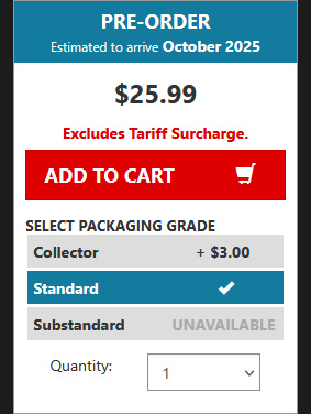 Price Box Add To Cart Tariff Surchage text