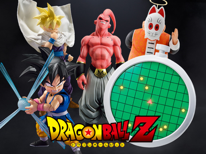 dragon ball z logo and figures and replicas