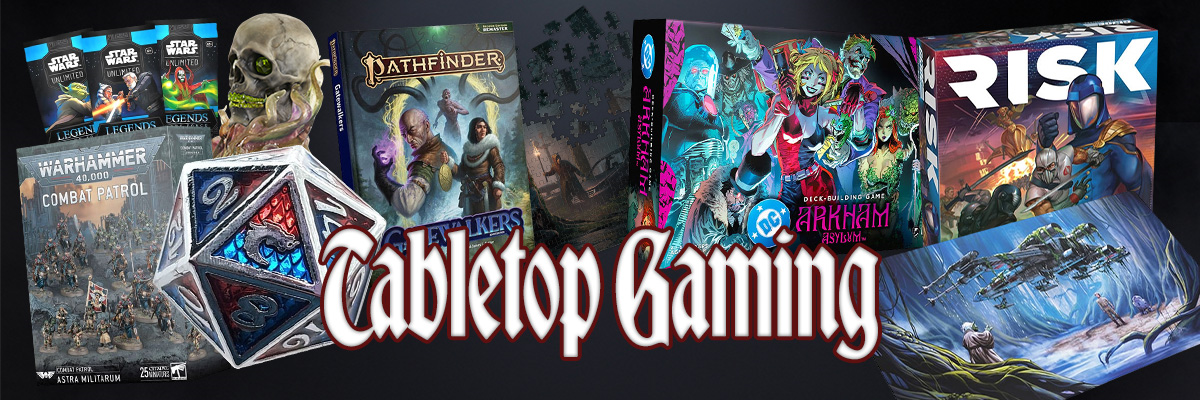 Tabletop Gaming, Miniatures, Books, Board Games, Trading Cards, Playing Mat, Puzzle