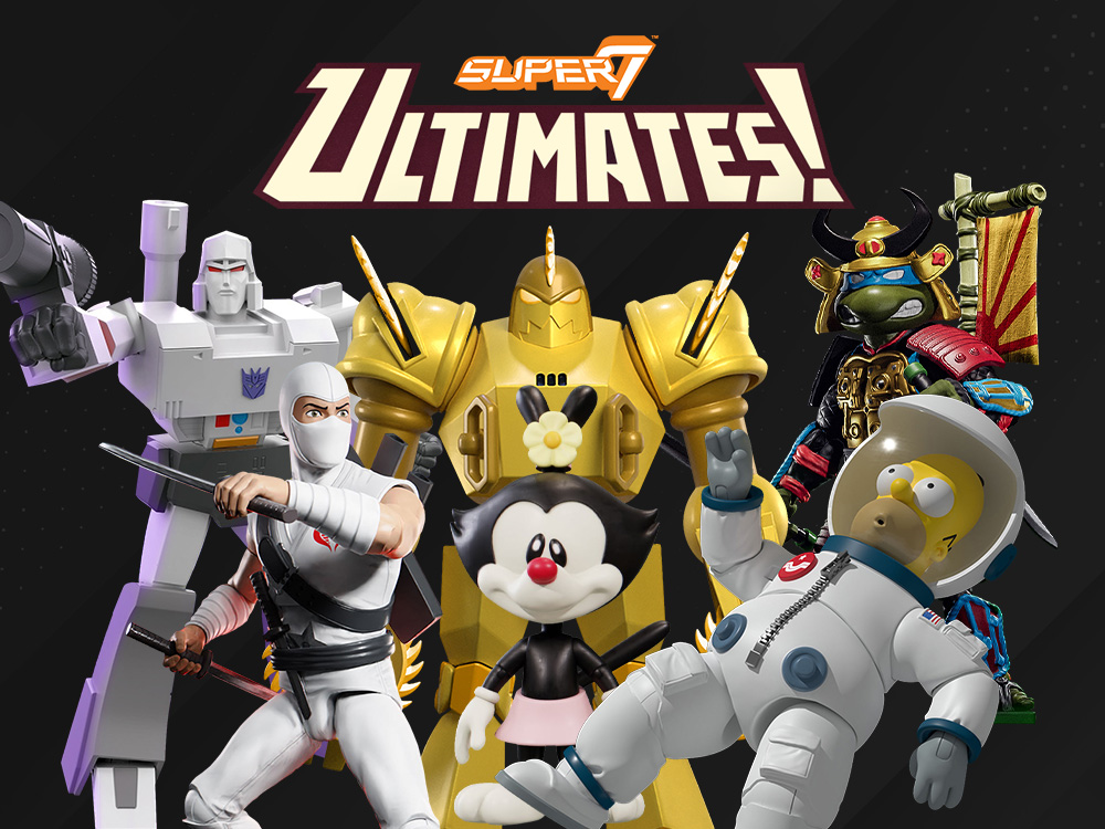 Super7 ULTIMATES! logo and Action Figures