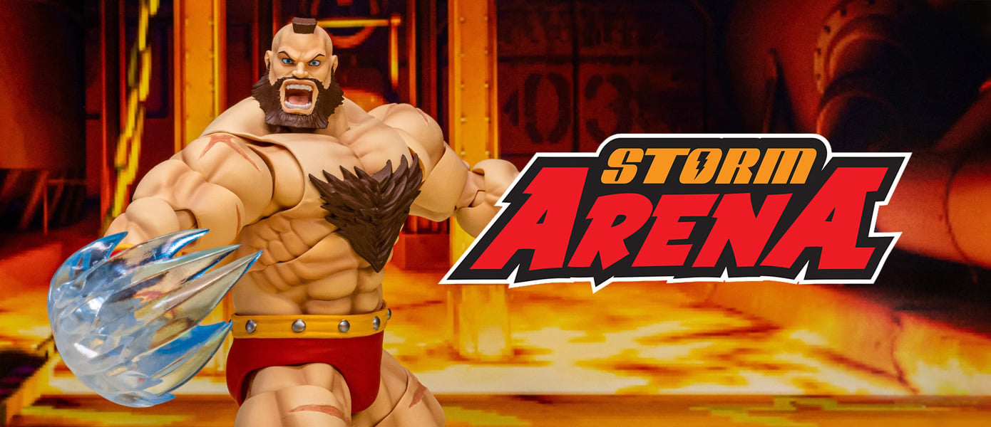 Storm Arena logo and Street Fighter Alpha 3 Storm Arena 1/12 Scale Action Figure