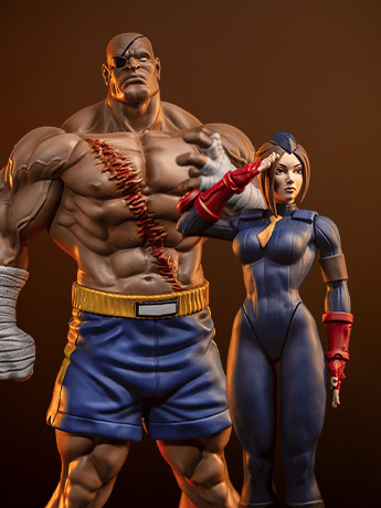 Street Fighter Street Jam Sagat & Juli 1/10 Scale Statue Set