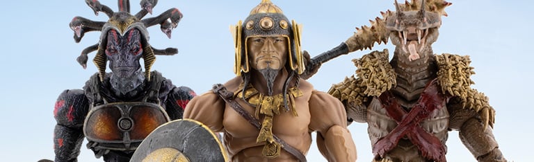 Image of Savage Crucible Kubla Khan (Frazetta), Naa'Om Arkon & Set'Karra Action Figures