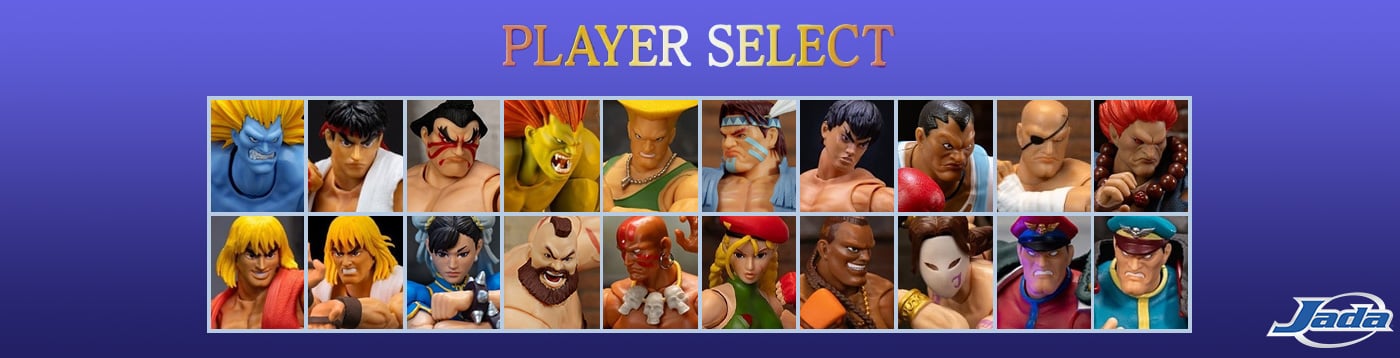 Jada Toys Logo and Street Fighter Action Figures