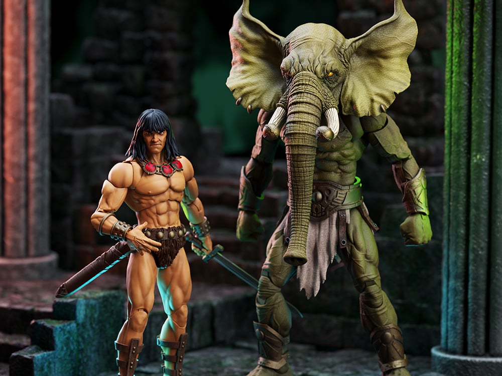 Image of Conan the Barbarian: The Tower of the Elephant Epic H.A.C.K.S Young Conan & Yag-Kosha Action Figures