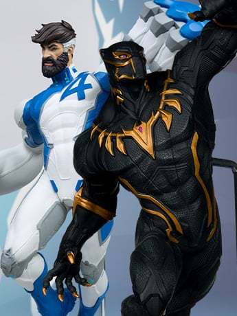 Image of Marvel Rivals Mr. Fantastic & Black Panther 1/6 Scale Figures
