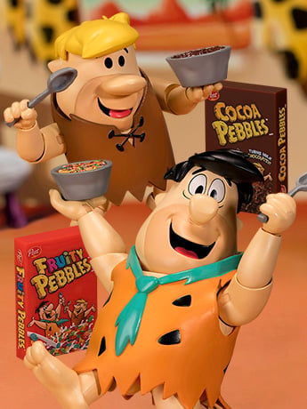 Image of Jada Toys Fred Flintstone & Barney Rubble 1/12 Scale Action Figures