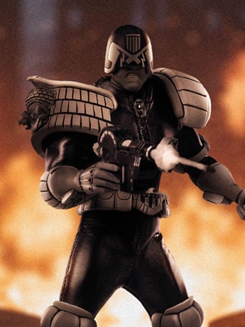 Image of Judge Dredd Exquisite Super Series Judge Dredd (Black & White Ver.) 1/12 Scale Action Figure
