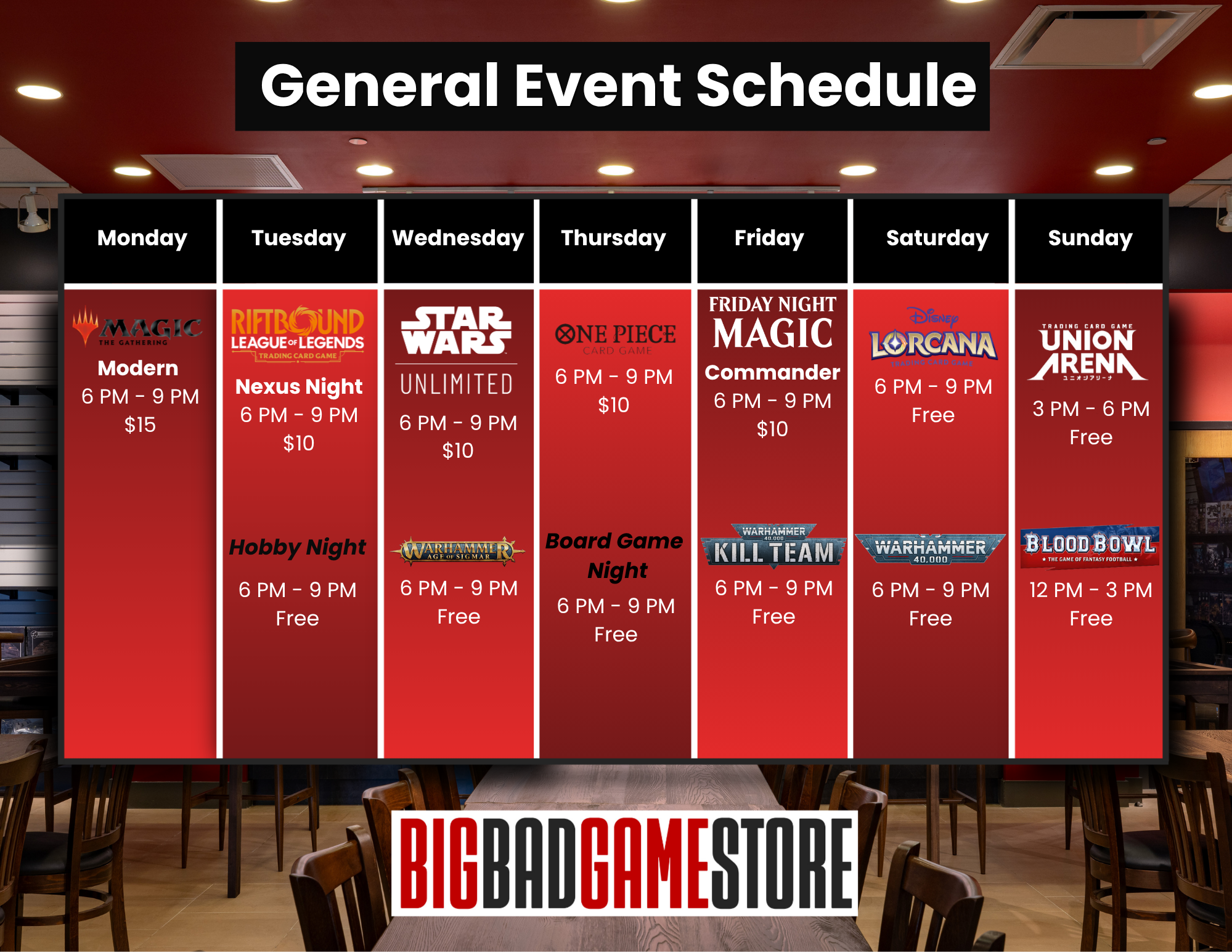 Event Schedule Calendar
