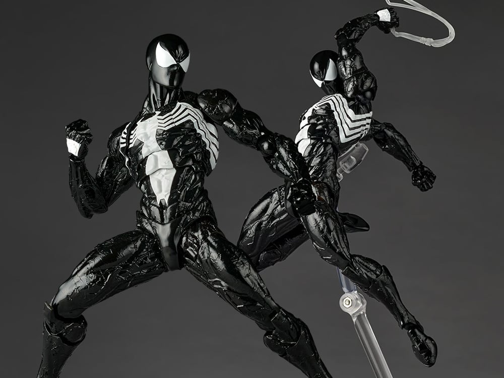 Image of Marvel Comics Amazing Yamaguchi Revoltech NR147 Symbiote Suit Spider-Man Action Figure (Reissue)