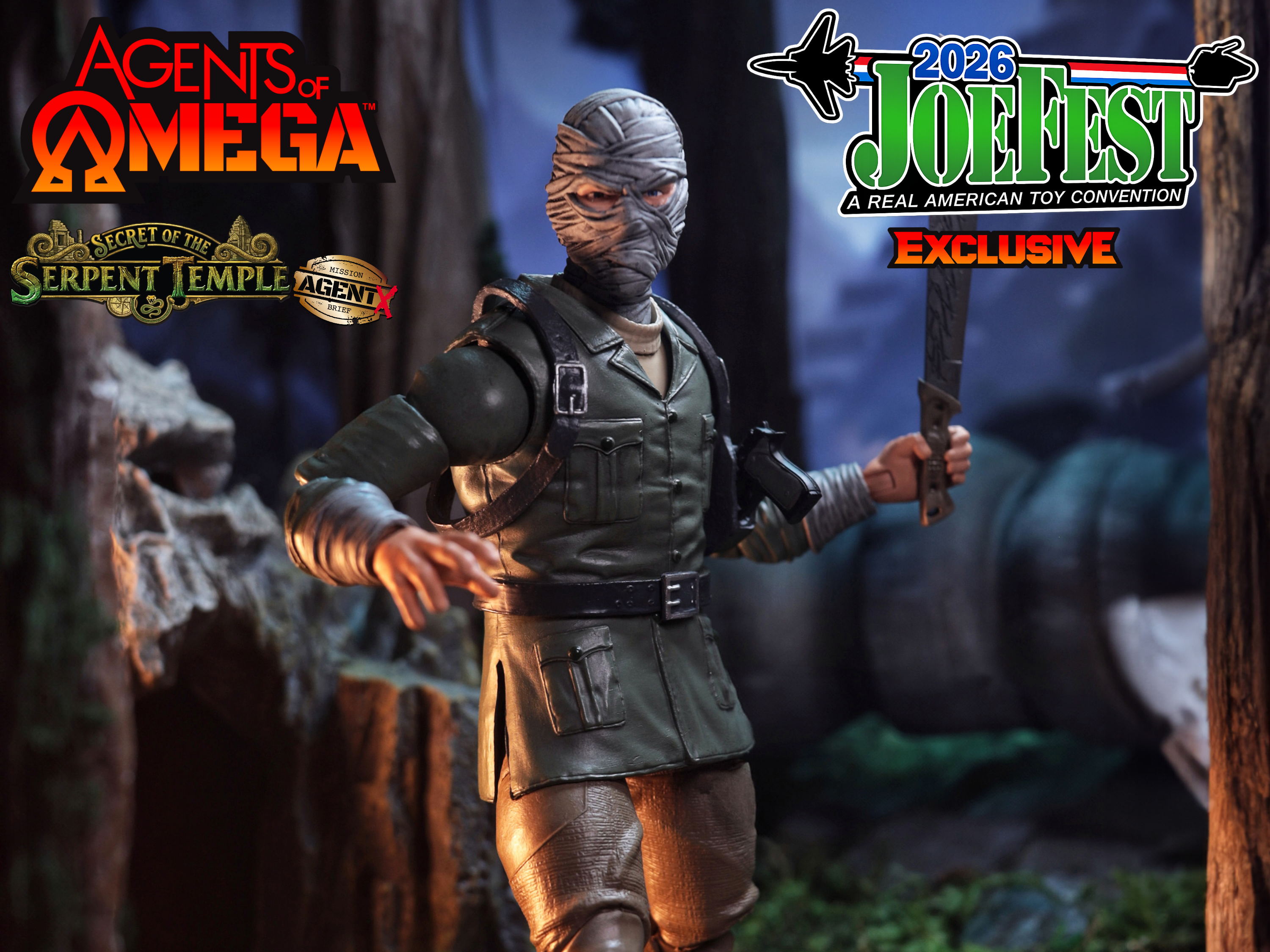 Agents of Omega: Secret of the Serpent Temple Agent X 1/12 Scale JoeFest 2026 Exclusive Action Figure