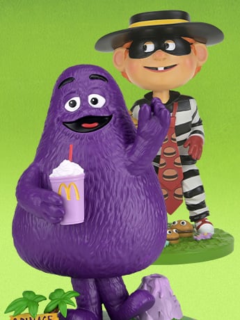 Image of NECA: McDonald's Grimace & Hamburglar Head Knockers