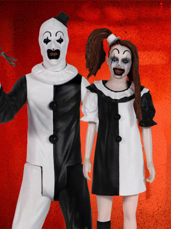 Terrifier 2 5 Points Art the Clown & Little Pale Girl Set of 2 Action Figures