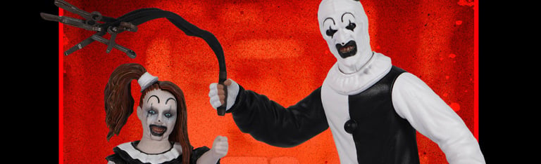 In Stock! Terrifier 2 5 Points Art the Clown & Little Pale Girl Set of 2 Action Figures