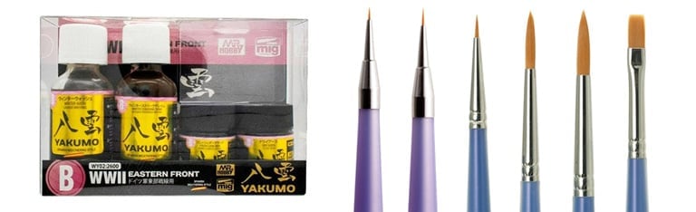 Image of Mr. Hobby Brushes and Paint