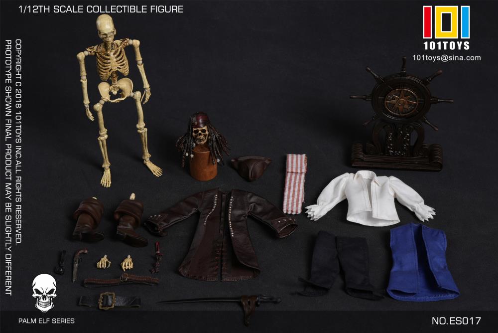 Palm Elf Series Captain Jack Skeleton Pirate 1/12 Scale Action Figure