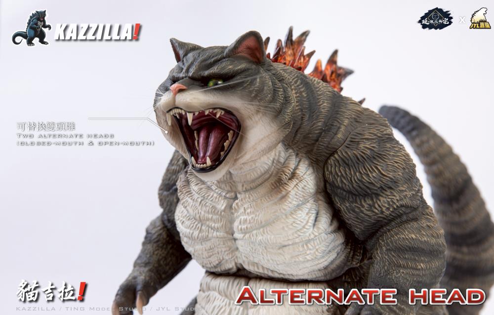 kaz 様 Kazzilla: King of Tiger Flames Tabby (Light-Up Version) Statue