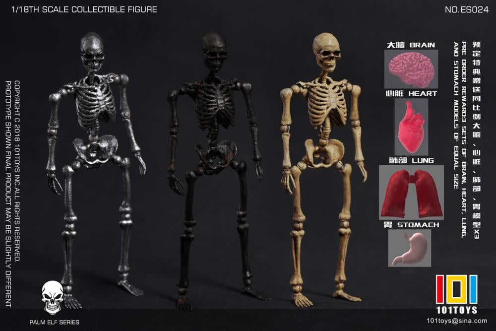 Palm Elf Series Mini Skeleton 1/18 Scale Action Figure Set (With
