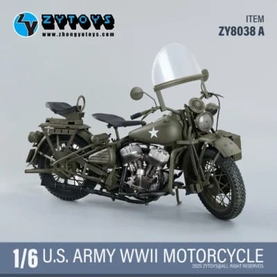 WWII U.S. Army Motorcycle 1/6 Scale Vehicle