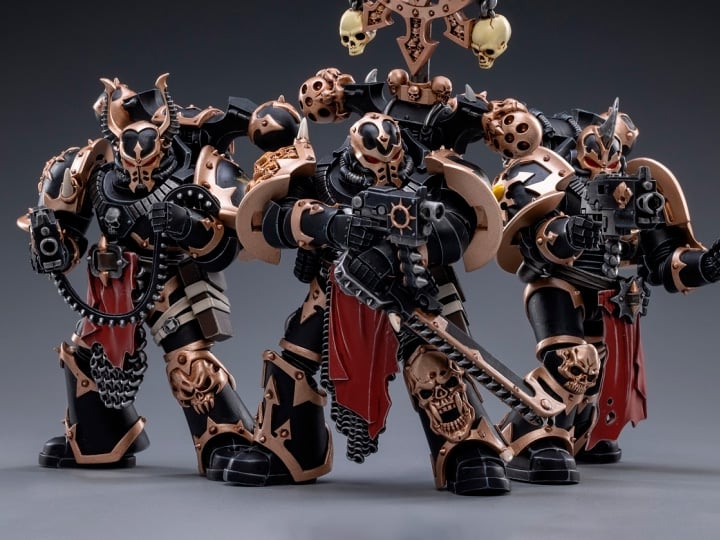 Warhammer 40K Black Legion Chaos Space Marines 1/18 Scale Figure Set Gallery Image 1
