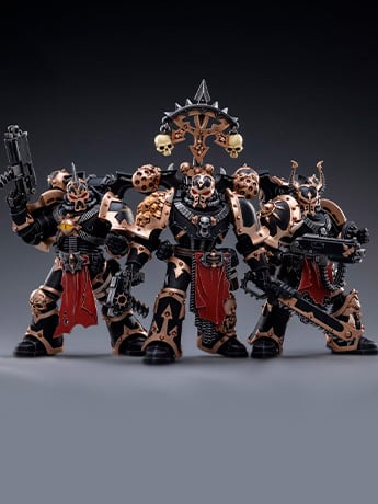 Warhammer 40K Black Legion Chaos Space Marines 1/18 Scale Figure Set Gallery Image 2