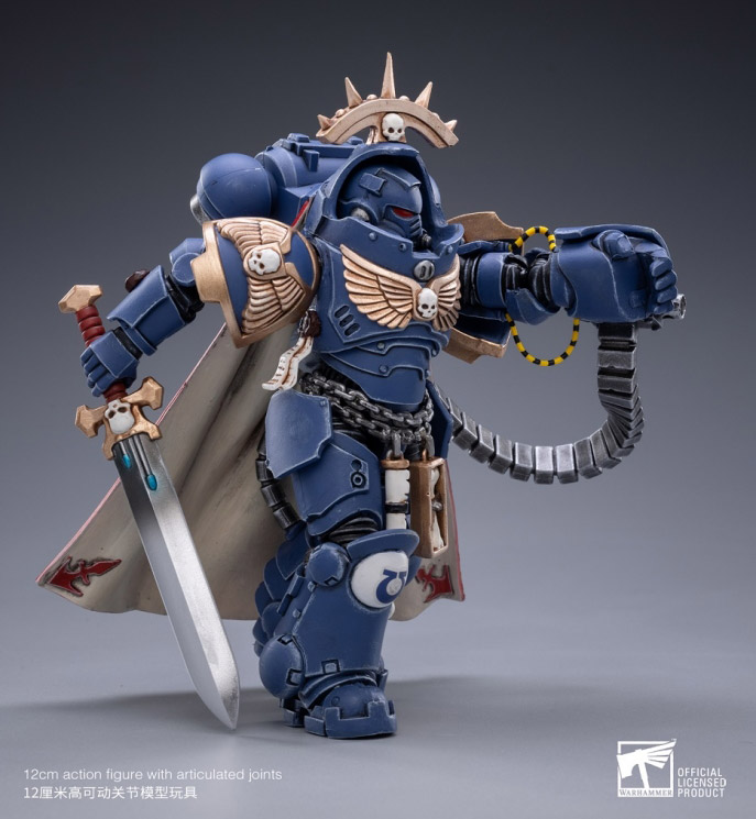 Warhammer 40K Ultramarines Primaris Captain (Gravis Armour) Brother Captain Voltain 1/18 Scale Figure Gallery Image 4
