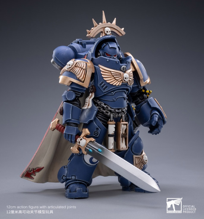 Warhammer 40K Ultramarines Primaris Captain (Gravis Armour) Brother Captain Voltain 1/18 Scale Figure Gallery Image 6