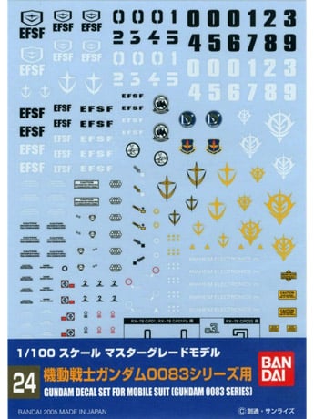 Gundam Decal No.24 Mobile Suit Gundam 0083: Stardust Memory Multiuse Decal Sheet Gallery Image 2