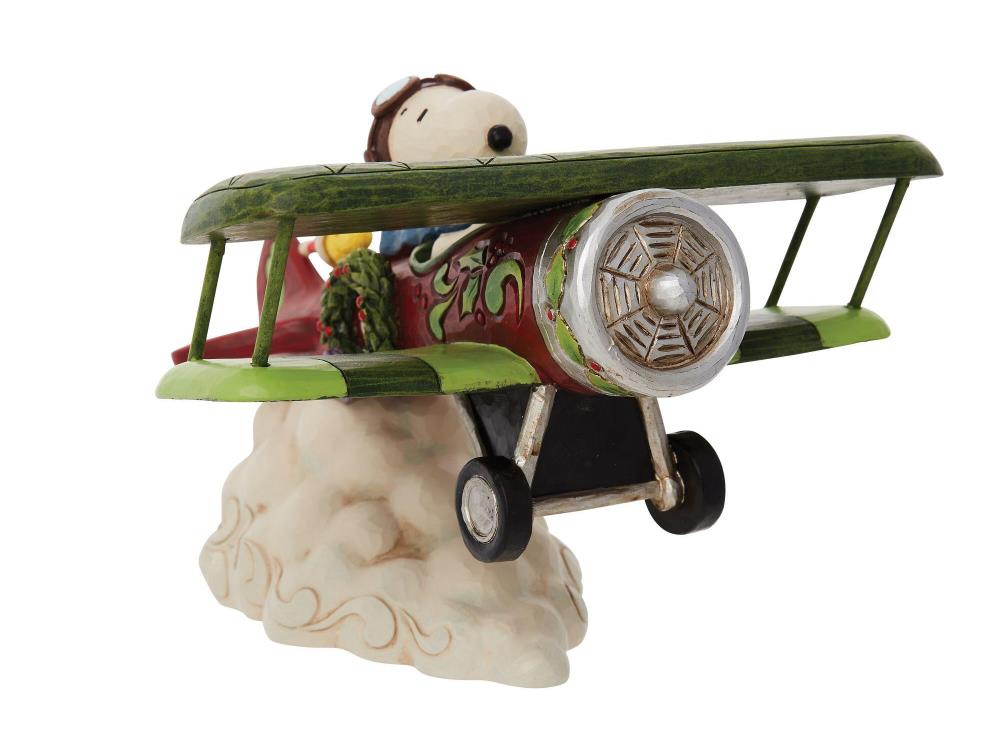 Peanuts "Special Christmas Deliveries" Snoopy & Woodstock Flying Ace Plane Figurine (Jim Shore) Gallery Image 4