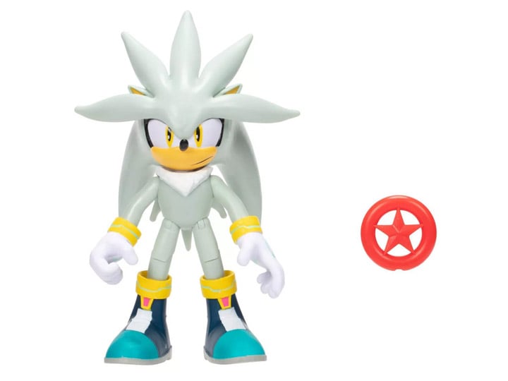 Sonic the Hedgehog 35th Anniversary Silver with Red Star Ring 4-Inch Scale Action Figure Gallery Image 1