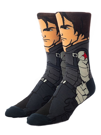 Marvel The Winter Soldier 360 Character Crew Socks Gallery Image 2