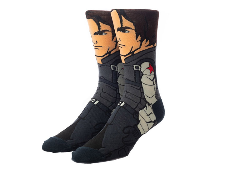 Marvel The Winter Soldier 360 Character Crew Socks Gallery Image 1