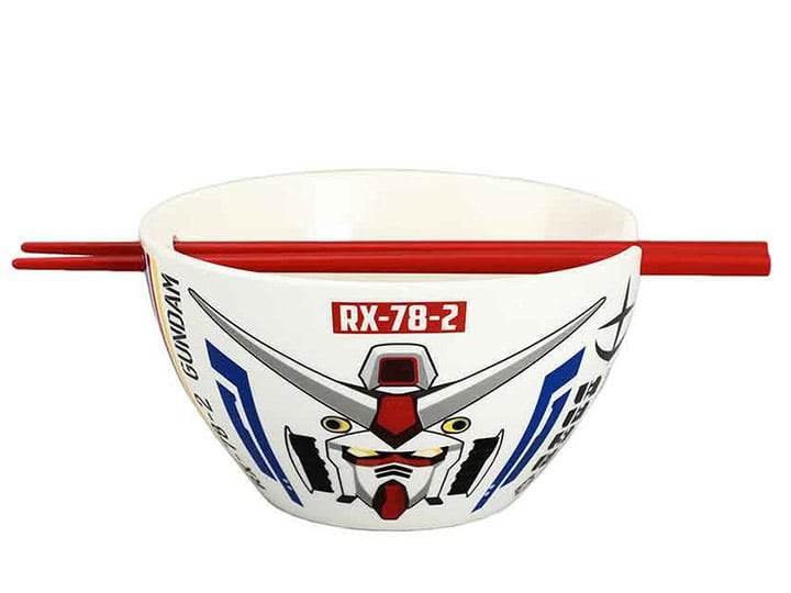 Mobile Suit Gundam Ceramic Bowl with Chopsticks Gallery Image 1