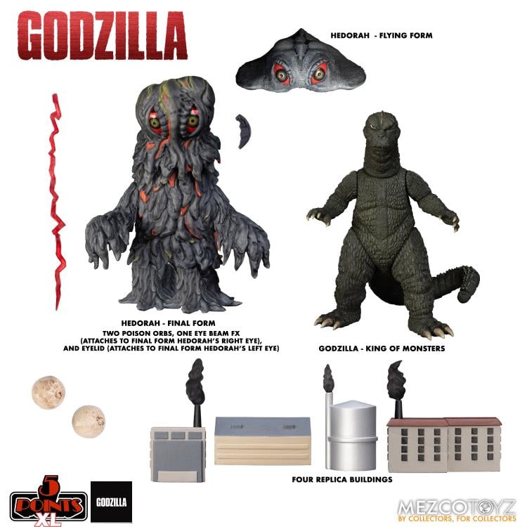Godzilla vs Hedorah 5 Points XL Godzilla & Hedorah (Final & Flying Forms) Figure Boxed Set Gallery Image 14