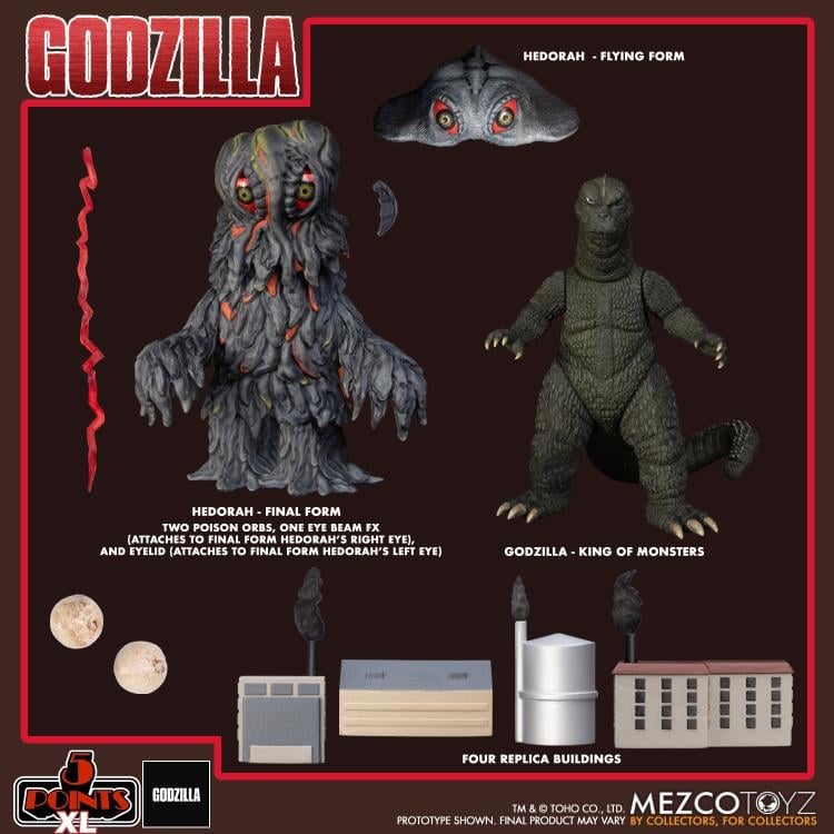 Godzilla vs Hedorah 5 Points XL Godzilla & Hedorah (Final & Flying Forms) Figure Boxed Set Gallery Image 15