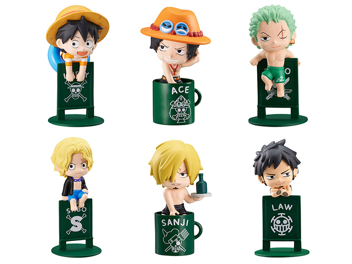 One Piece Ochatomo Series Pirates' Vacation Box of 8 Figures Gallery Image 1
