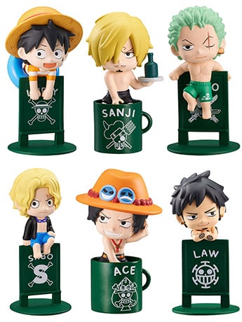 One Piece Ochatomo Series Pirates' Vacation Box of 8 Figures Gallery Image 2
