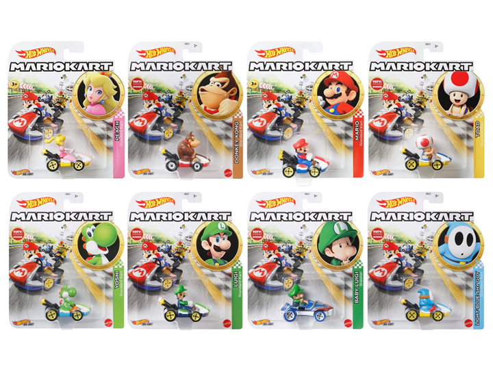 Mario Kart Hot Wheels Wave 2 Mix 1 Case of 8 Cars Gallery Image 1