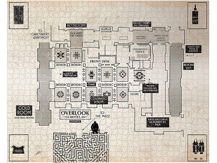 The Shining Overlook Hotel Floor Plan 1000-Piece Jigsaw Puzzle Gallery Image 1