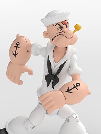Popeye Classics Popeye (White Sailor Suit) Action Figure Gallery Image 2