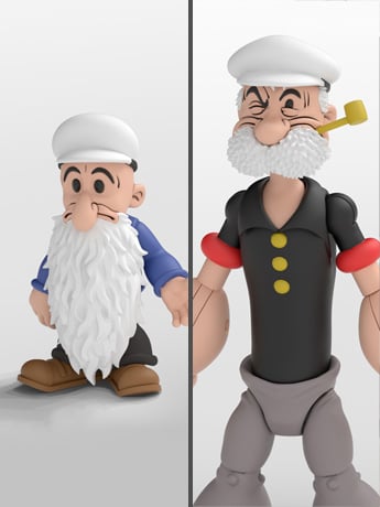 Popeye Classics Poopdeck Pappy and Pooky Jones Action Figure set Gallery Image 2