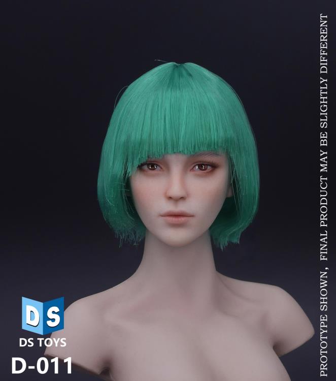 Cosplay Short Hair Female Head Sculpt (Green Hair) Gallery Image 4