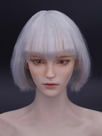 Cosplay Short Hair Female Head Sculpt (Gray Hair) Gallery Image 2