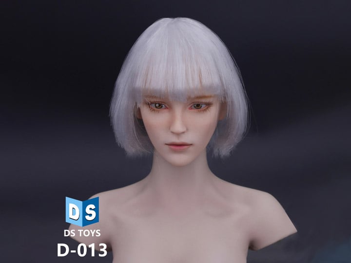 Cosplay Short Hair Female Head Sculpt (Gray Hair) Gallery Image 1